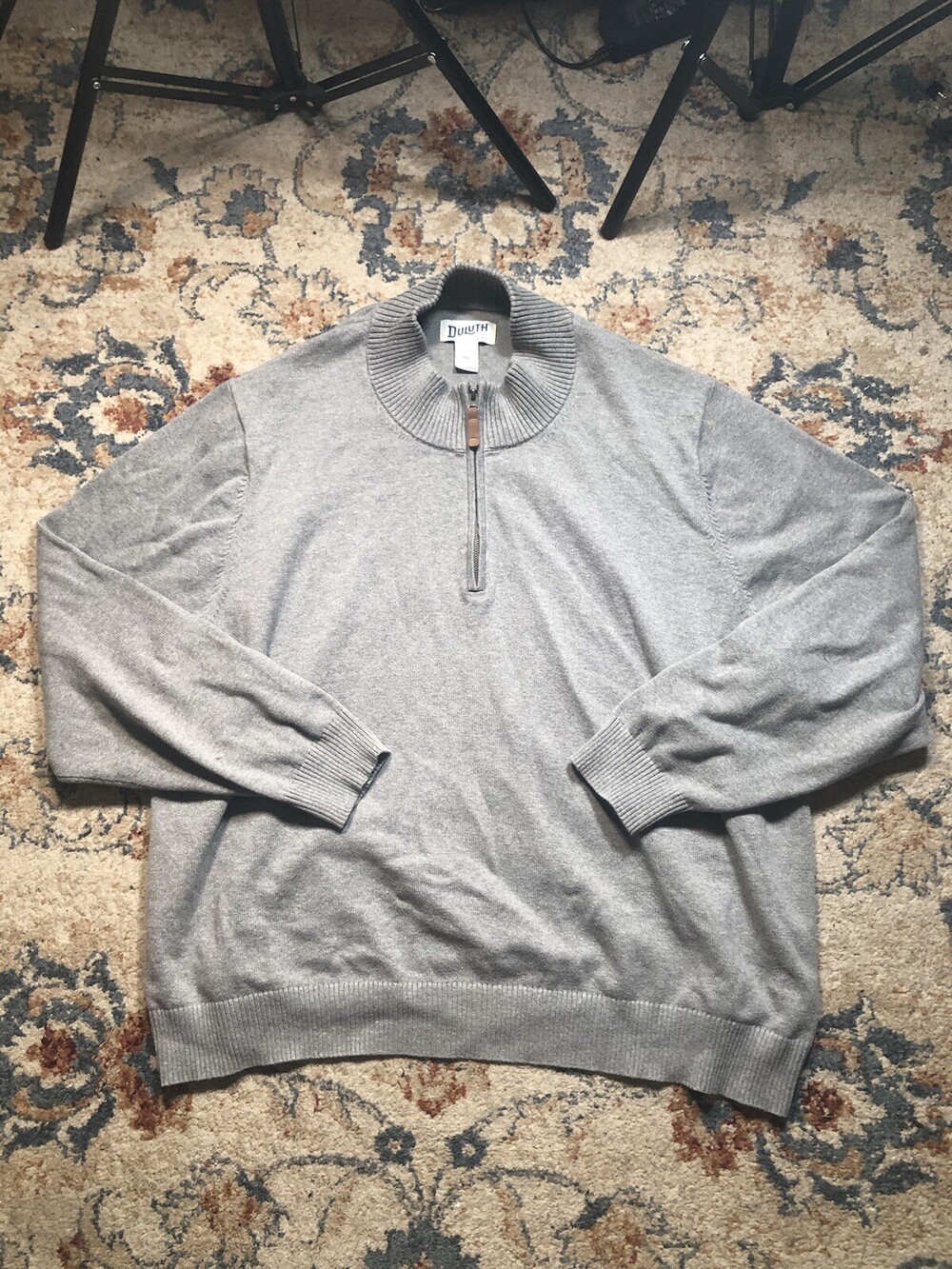 Duluth Trading 1/4 Zip Fleece Sweatshirt Adult 3XL Gray Pullover Mens